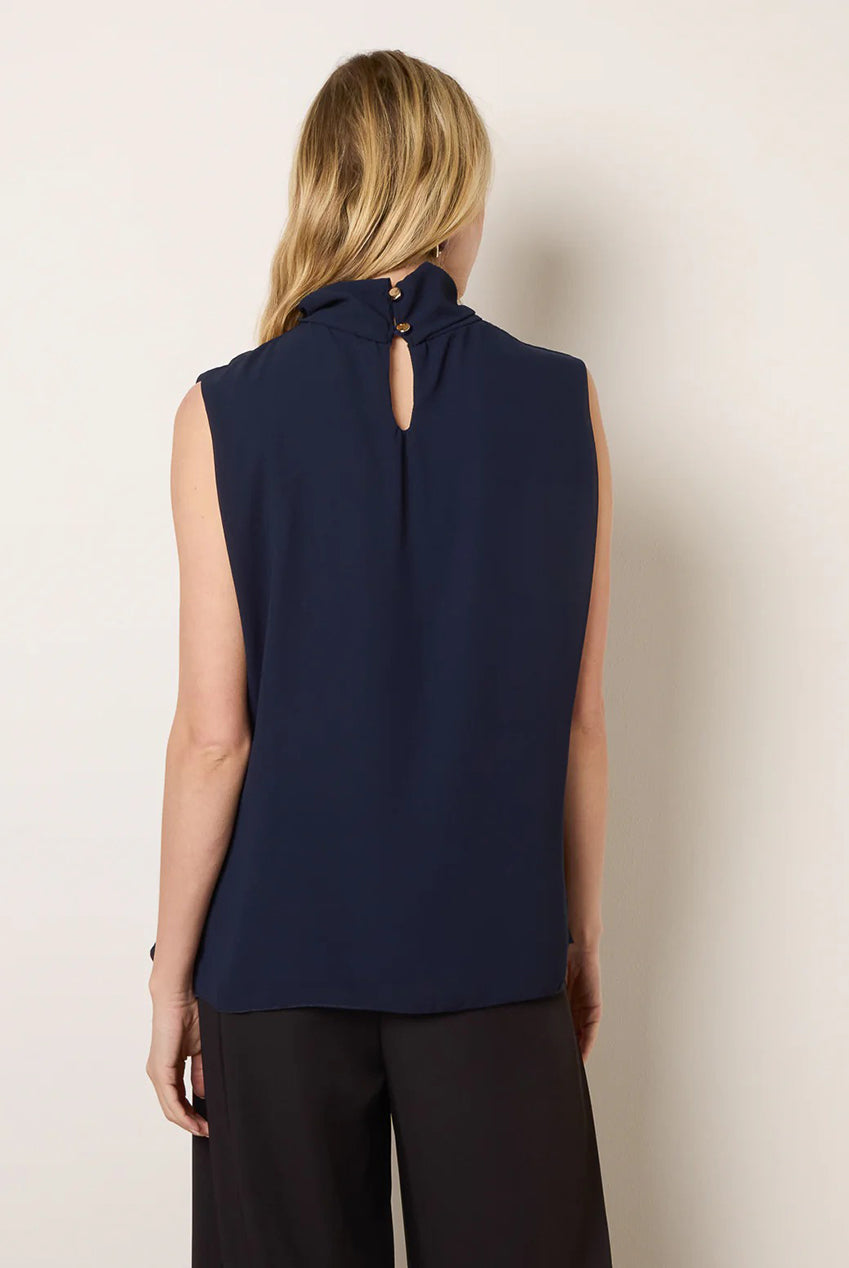 Sleeveless Cowl Tie Front Chiffon Blouse BV6050IT008