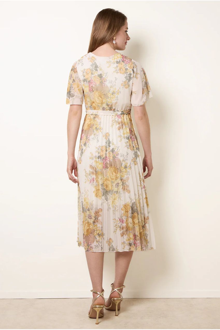 Crossover Pleated Print Dress BV6309IT428
