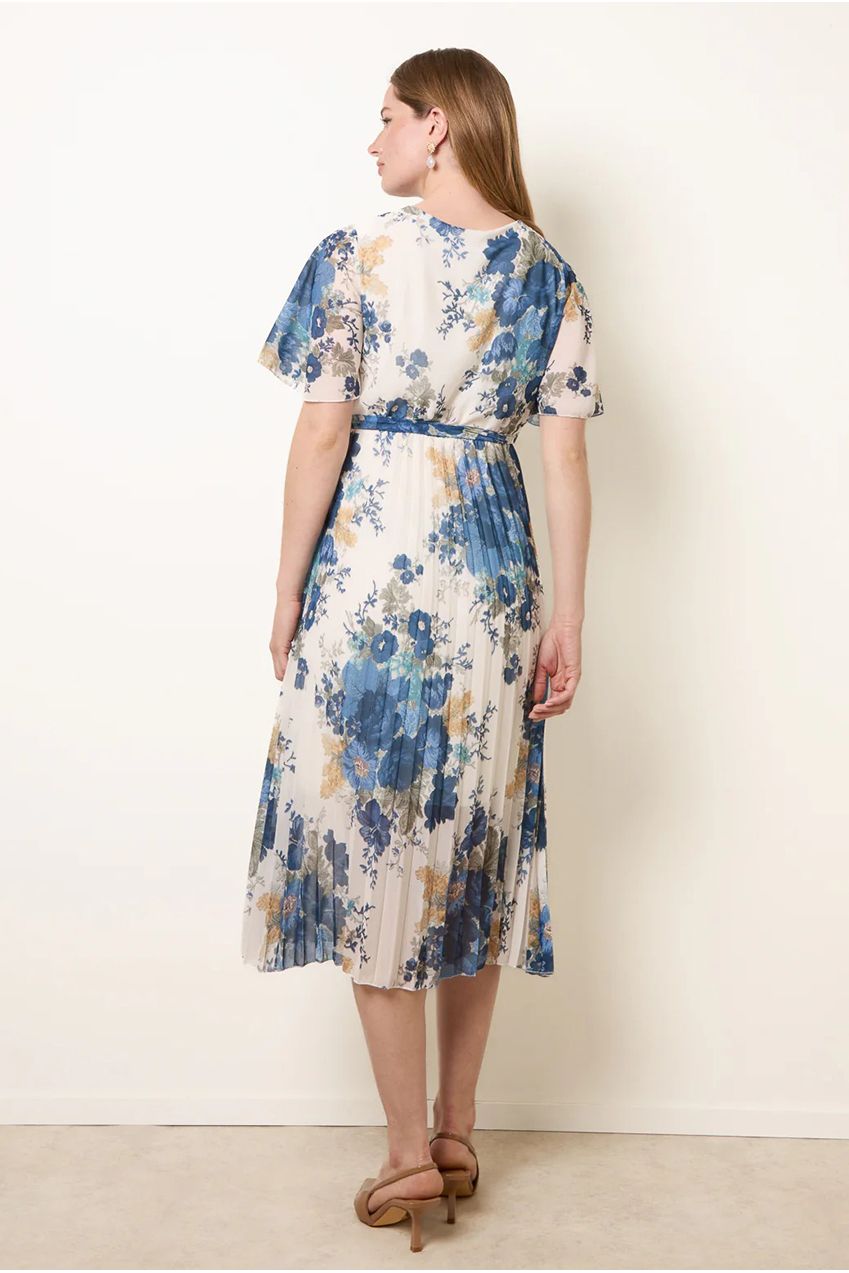 Crossover Pleated Print Dress BV6309IT293