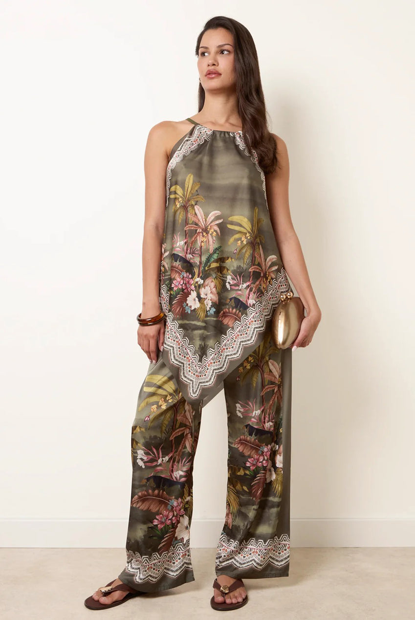 Palm Tree Print In Two Piece Set BV6547IT056