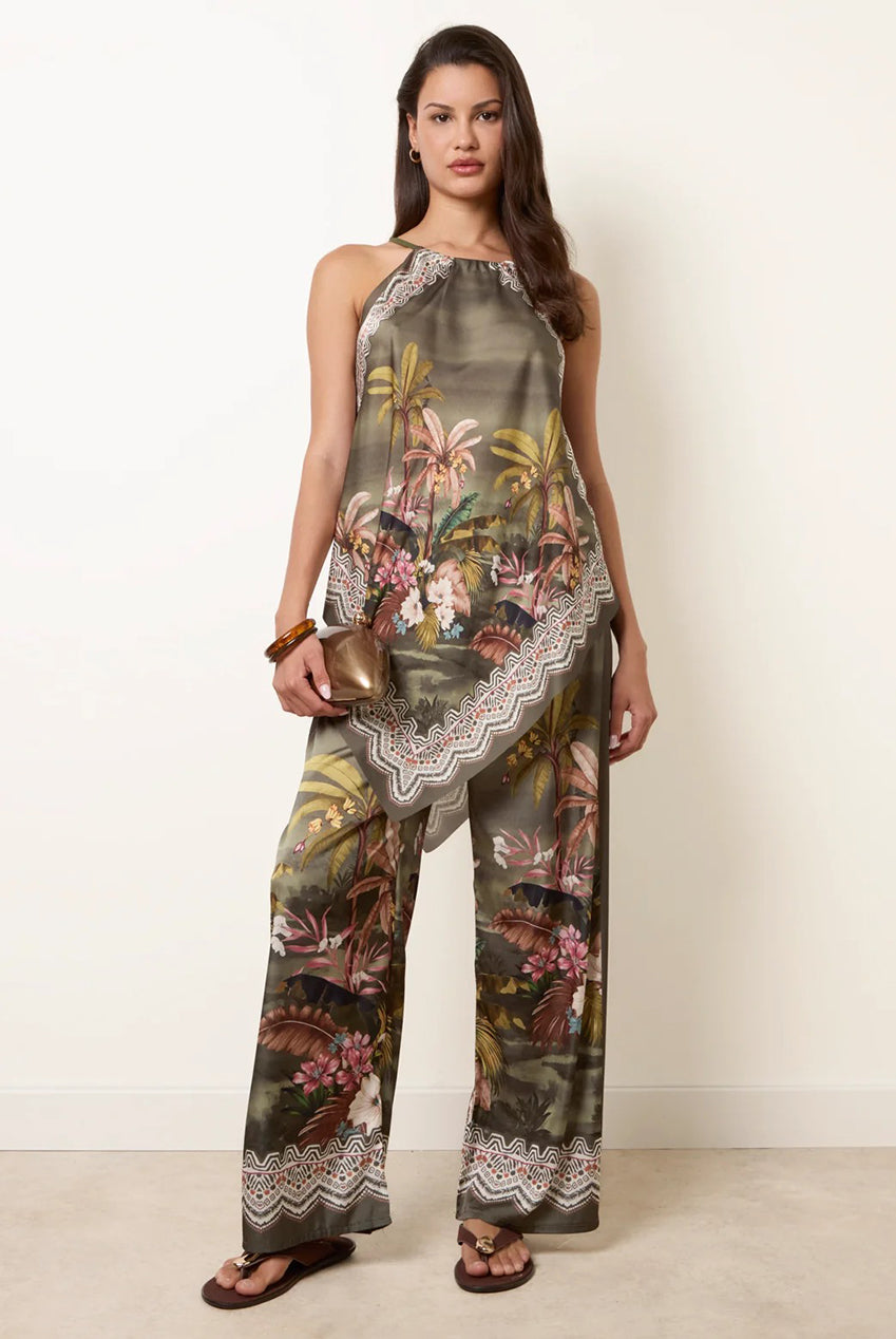 Palm Tree Print In Two Piece Set BV6547IT056