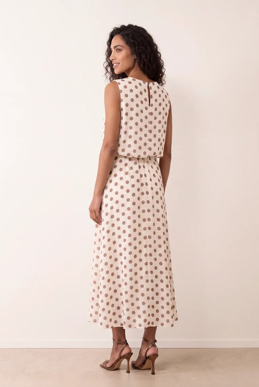 Polka Dot Drop Cowl Neck Midi Dress BV6740IT344