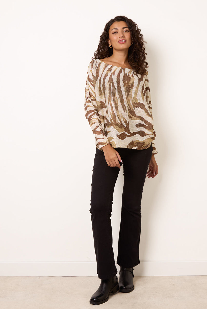 Metallic Batwing Foil Effect Jumper BV6792IT004
