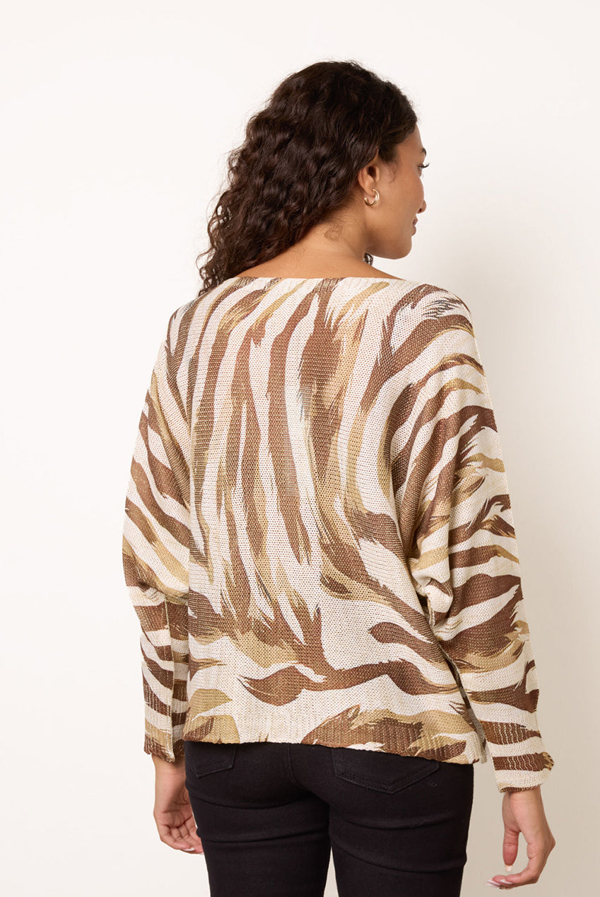 Metallic Batwing Foil Effect Jumper BV6792IT004