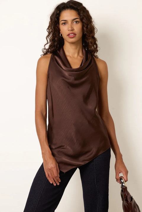 Sleeveless Draped Cowl Neck Top by Blue Vanilla