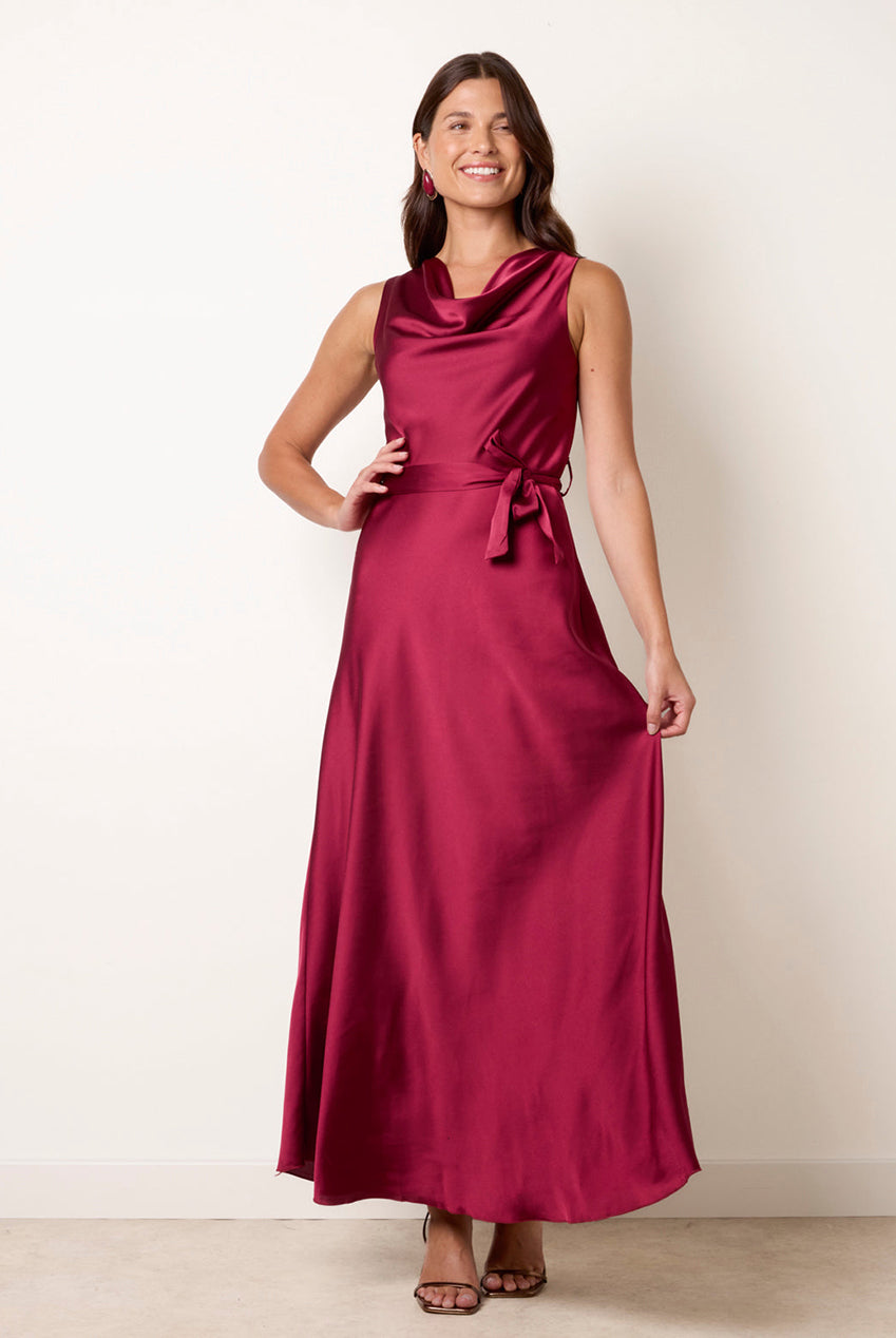 Satin Cowl Neck Dress BV6810IT034