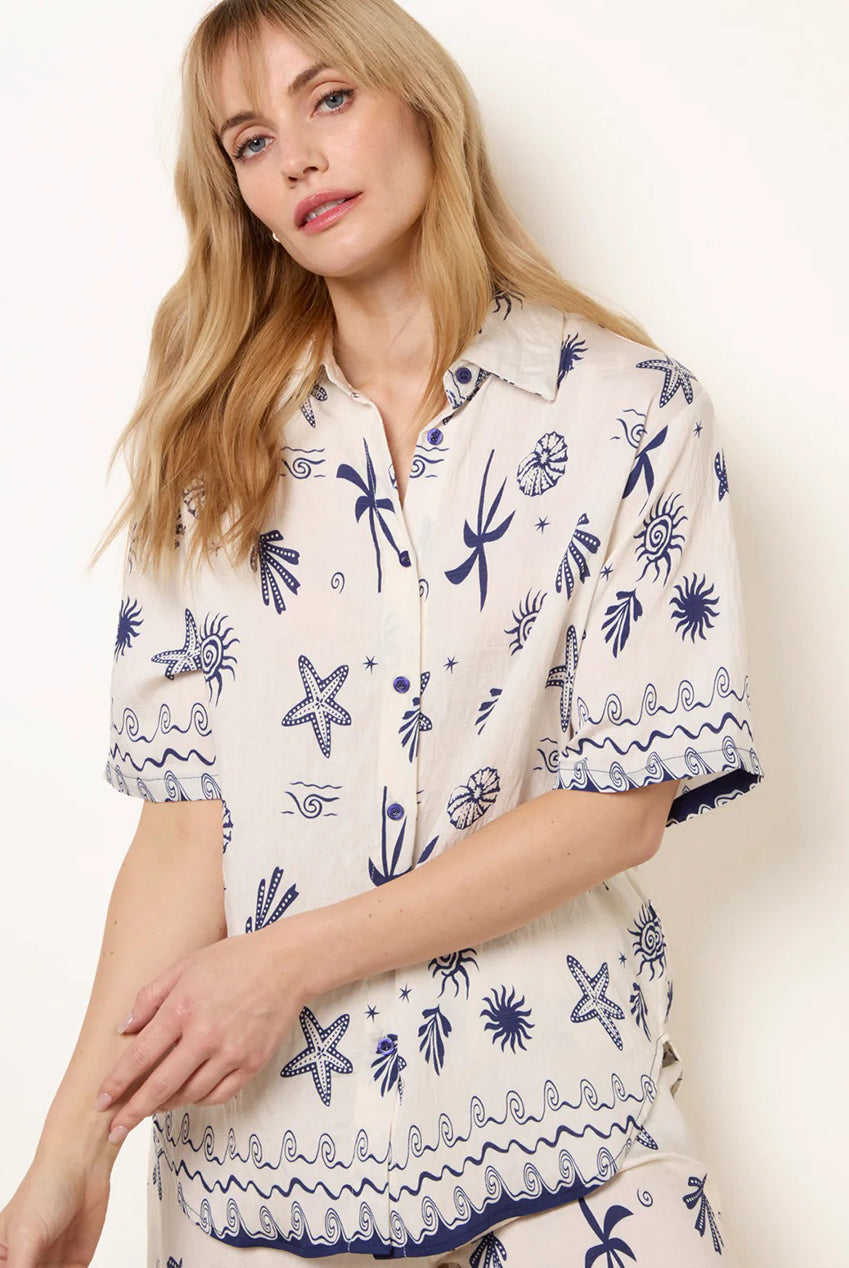Co-Ord Set With Marine-Inspired Print CC2650BV008