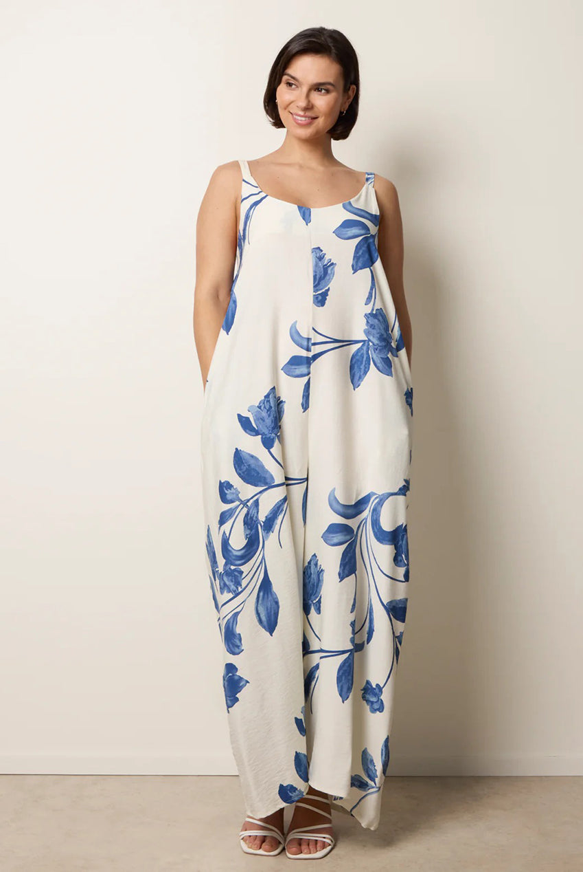 Floral Print Wide Leg Jumpsuit CC2680BV386