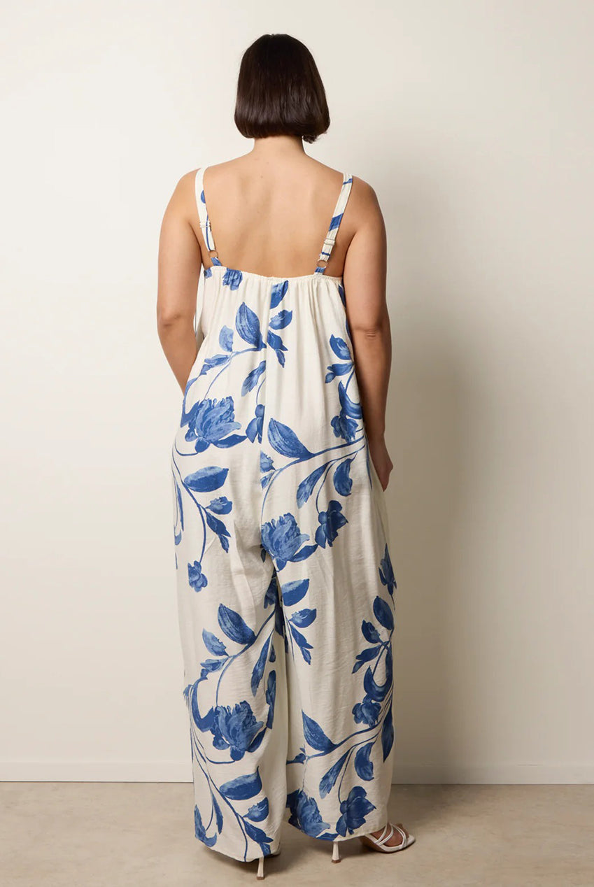 Floral Print Wide Leg Jumpsuit CC2680BV386