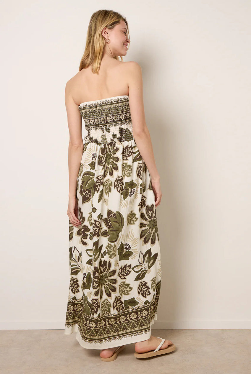Flower Print Bandeau Maxi Dress CC2712BV056