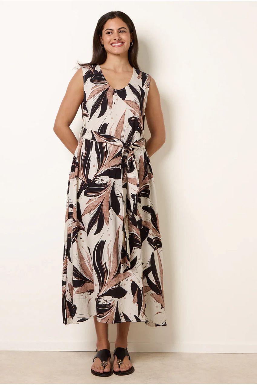Leaf Print Dress CC2718BV003
