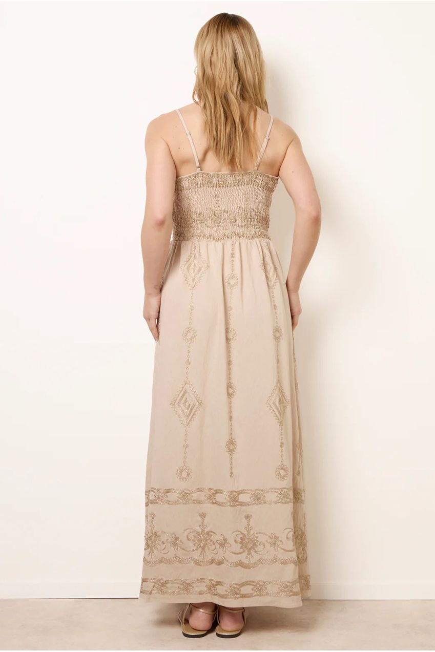 Embroidered Maxi Dress With Adjustable Straps CC2731BV001