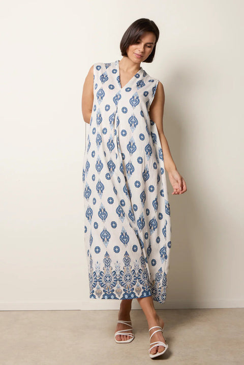 Floral Print A Line Dress by Blue Vanilla