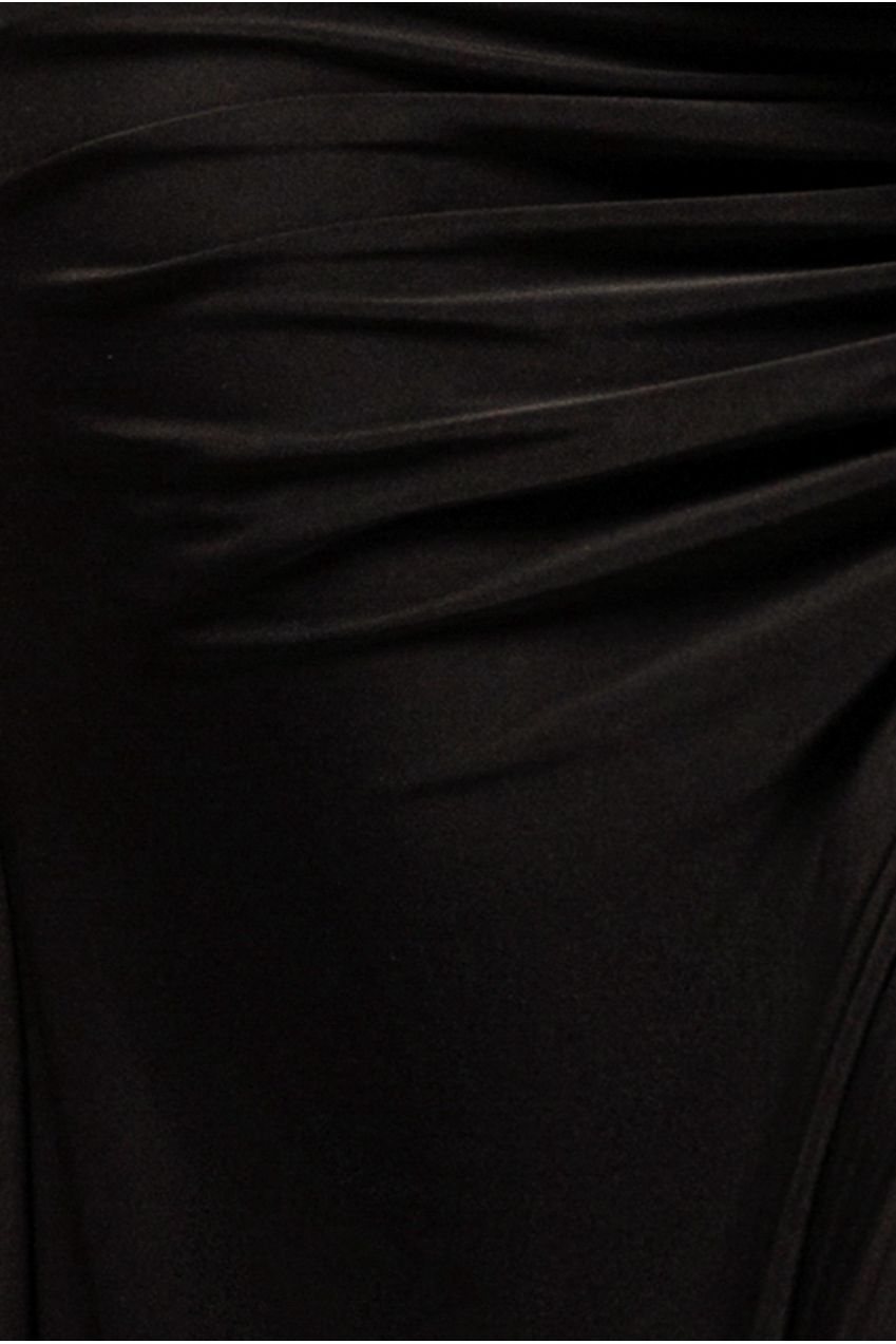 Super Split Front Drawstring Maxi Skirt - Black SK60