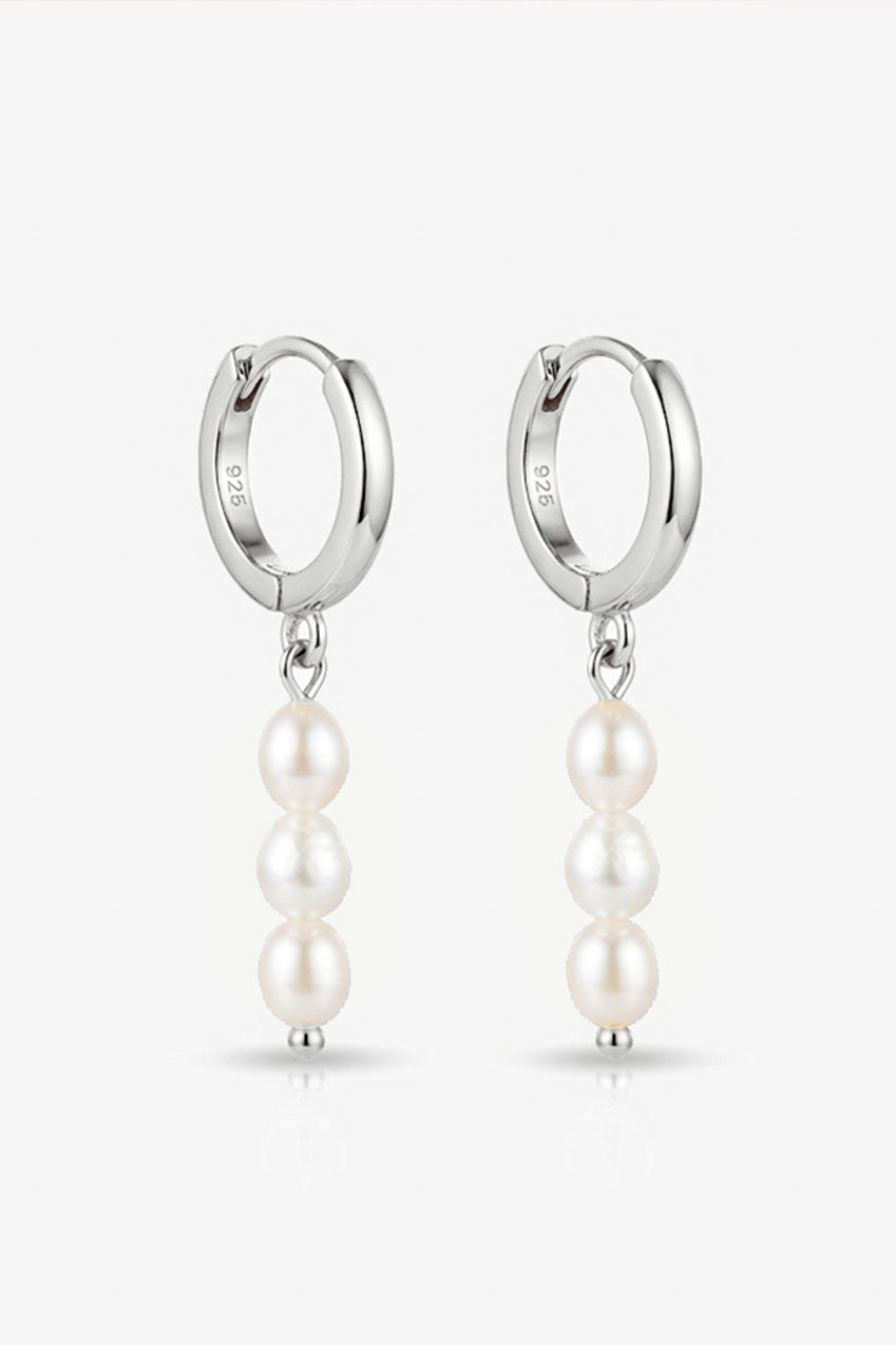 Gold Or Silver Baroque Pearl Huggie Hoop Earrings 324