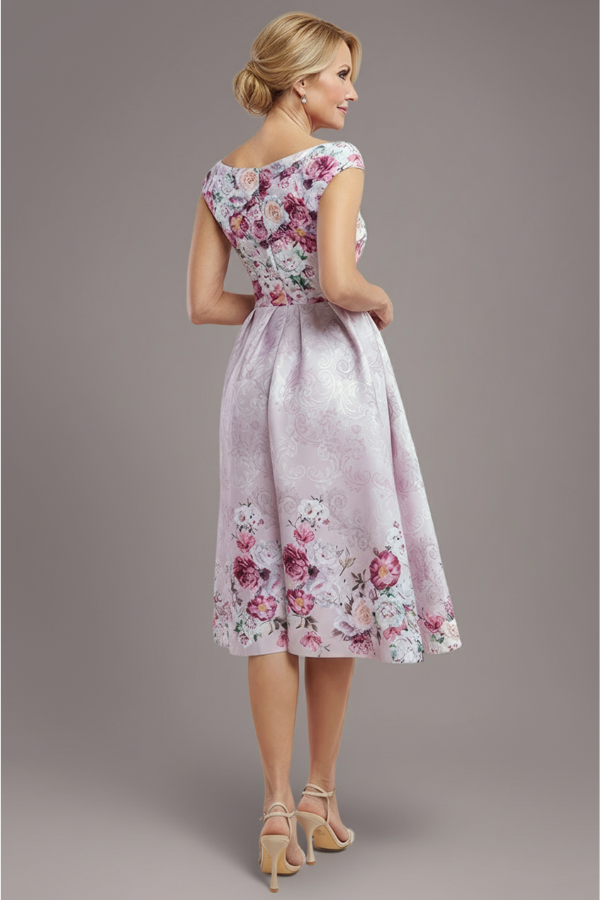 Sweetheart Floral Midi Dress - Blush Pink DR3207M