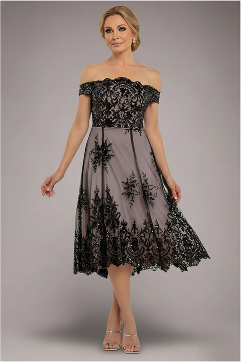 Bardot Sequin & Lace High Low Midi - Black by Goddiva