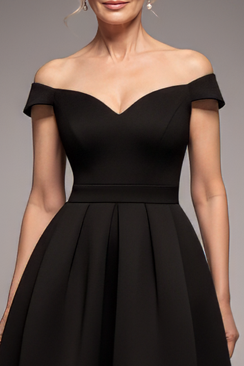 Scuba Foam Skater Midi Dress - Black DR4133M