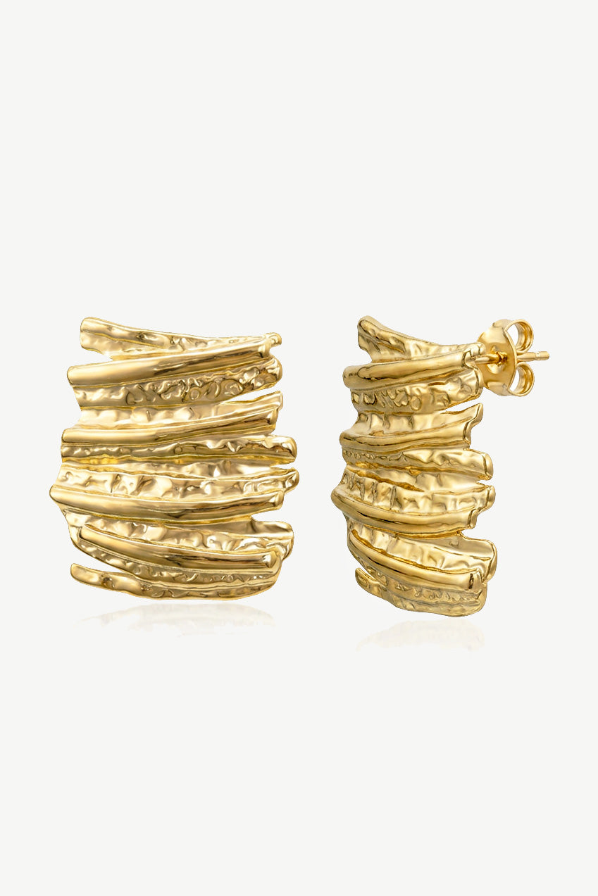 Rectangular Textured Stud Earrings E31