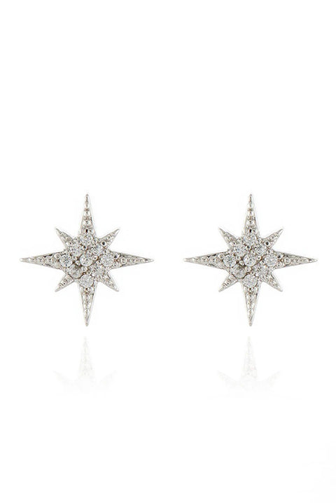 North Star Silver Earrings by Cachet London