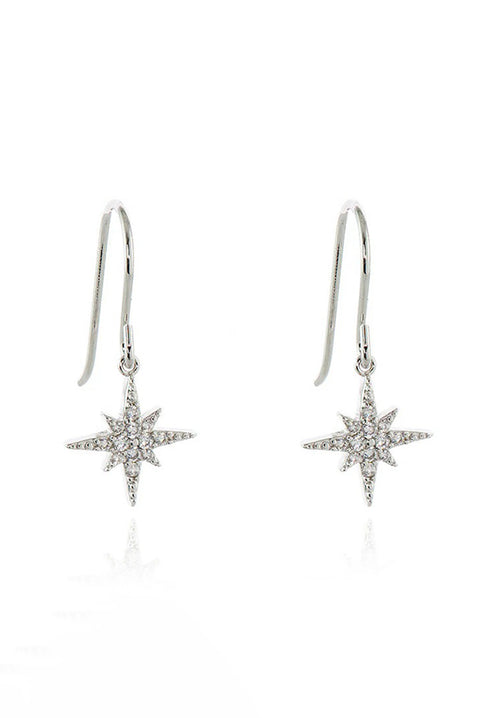 North Star Silver French Wire Earrings by Cachet London