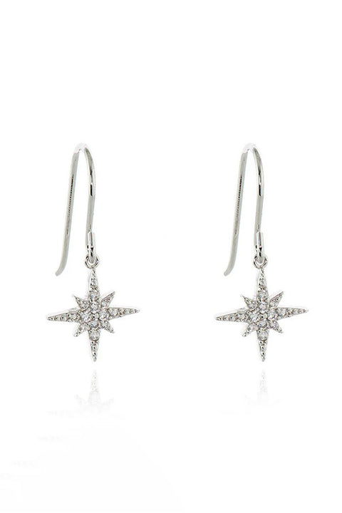 North Star Silver French Wire Earrings by Cachet London
