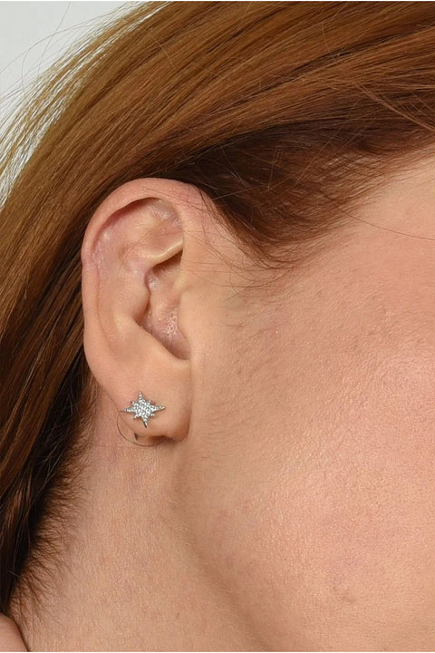 North Star Silver Earrings by Cachet London