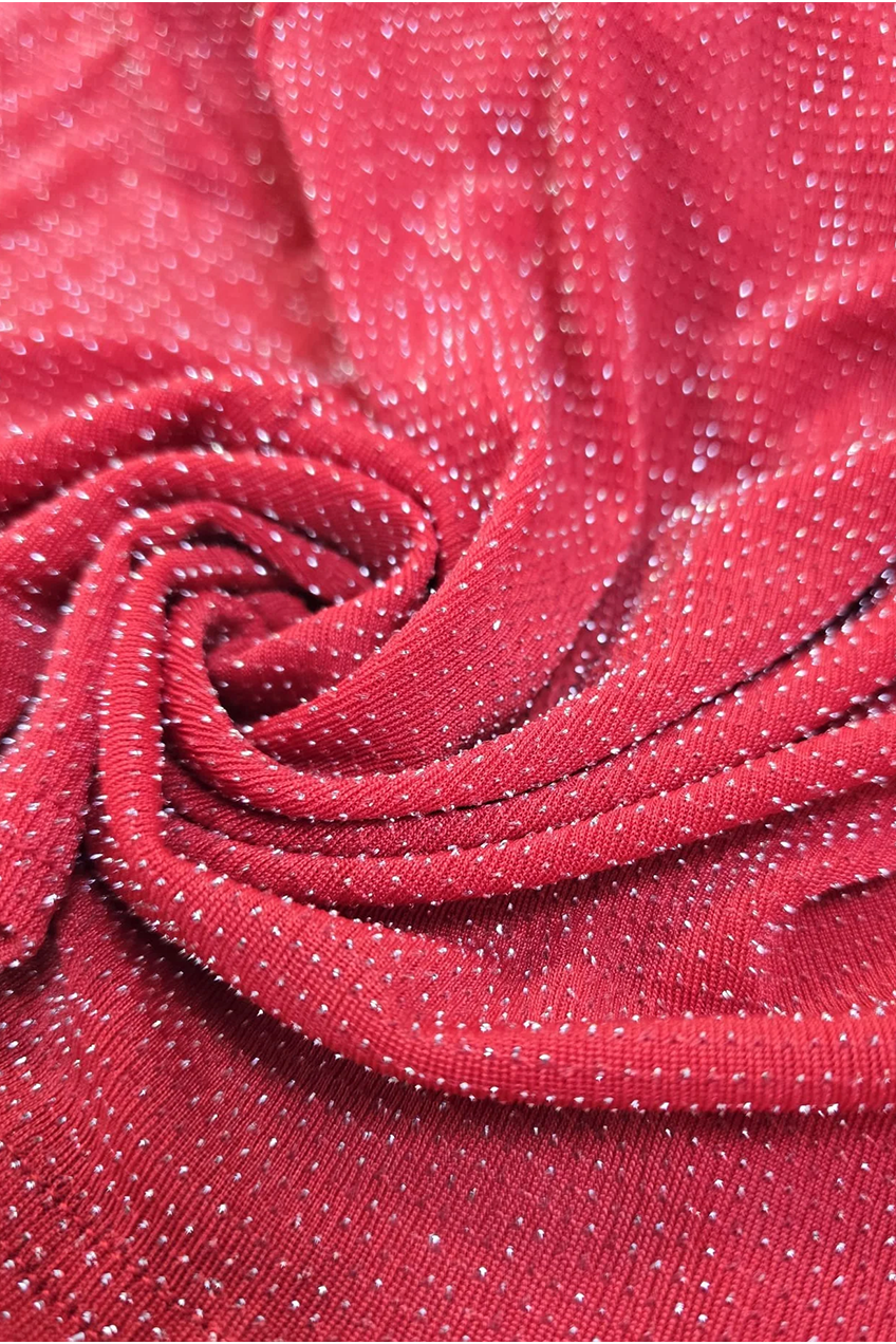 Keyhole Detailed Sparkly Slim Fit High Neckline Maxi Dress AV-IMD2606RD