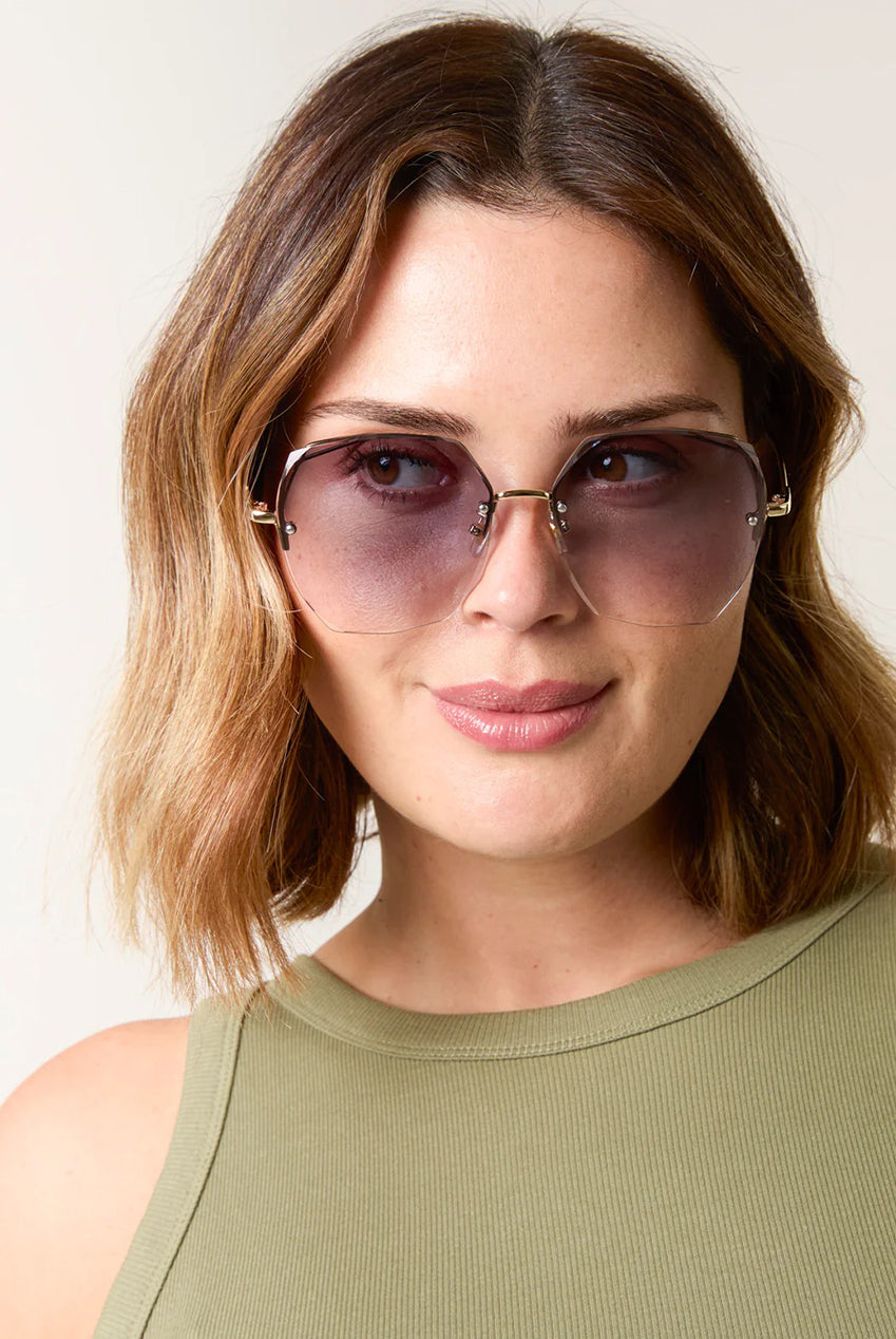 Frameless Purple Lens Sunglasses NL257362012