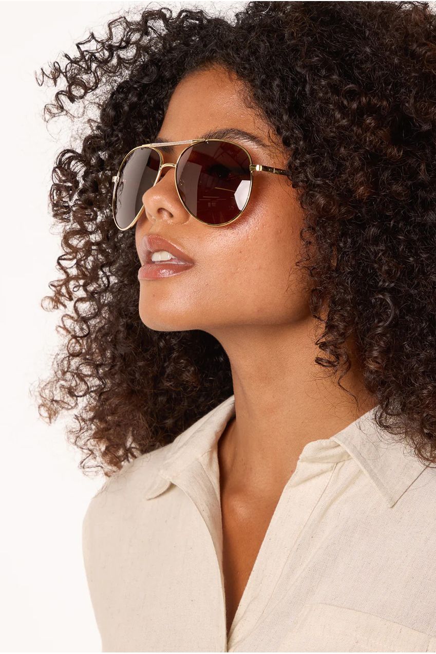 Gold Frame Aviators With Polarised Lense NL258302025
