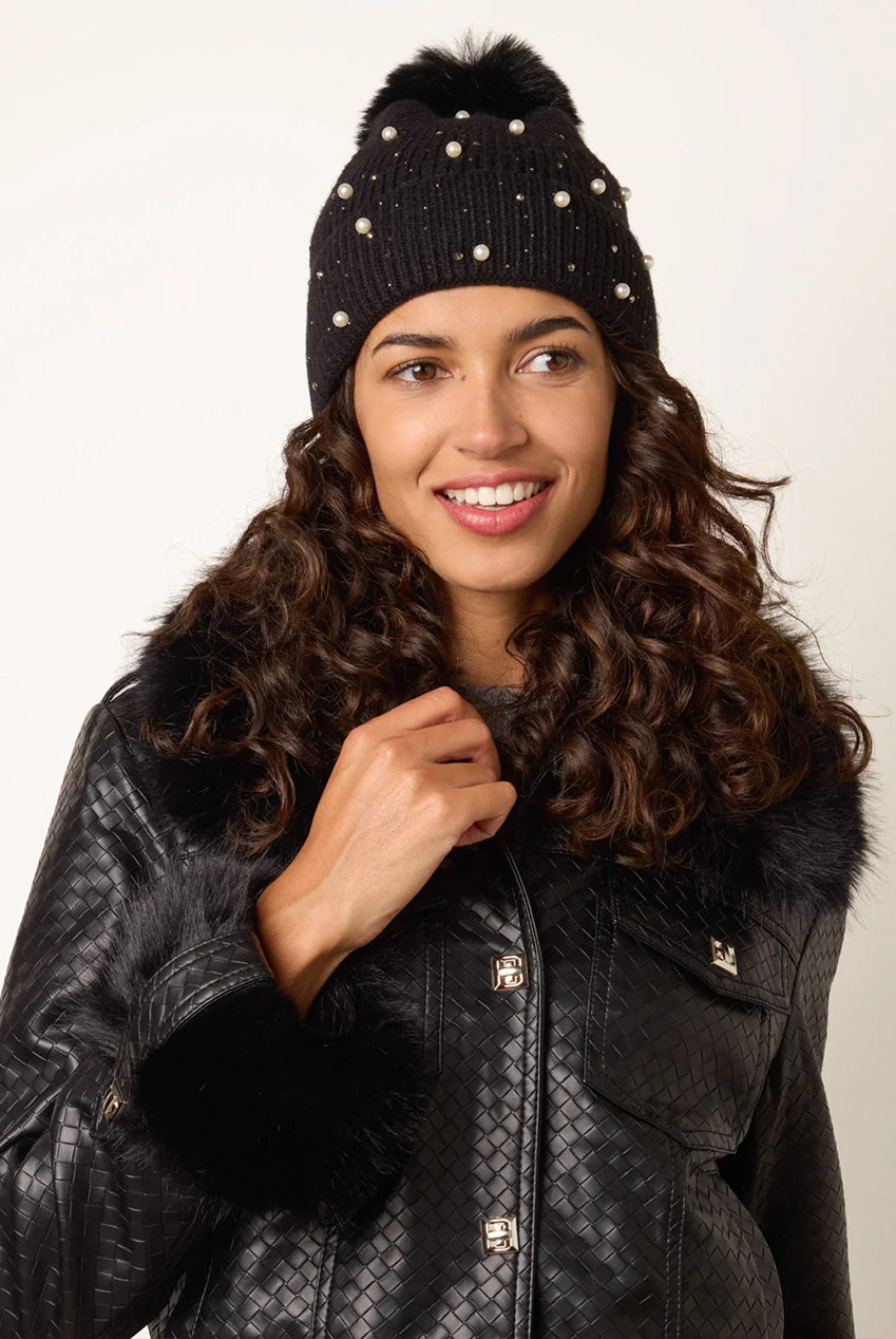 Rhinestone Pearl Beanie NB261578003
