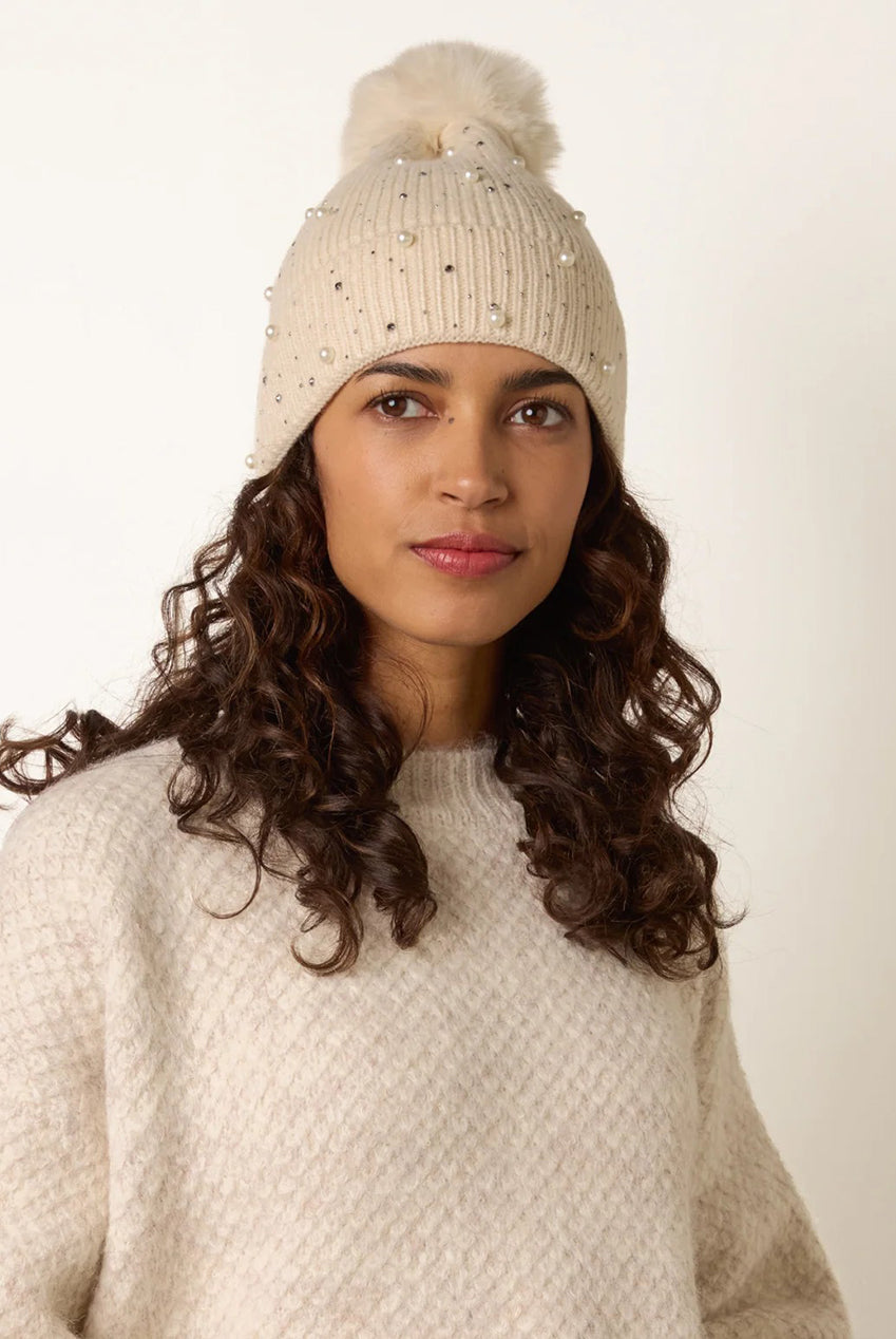 Rhinestone Pearl Beanie NB261578013