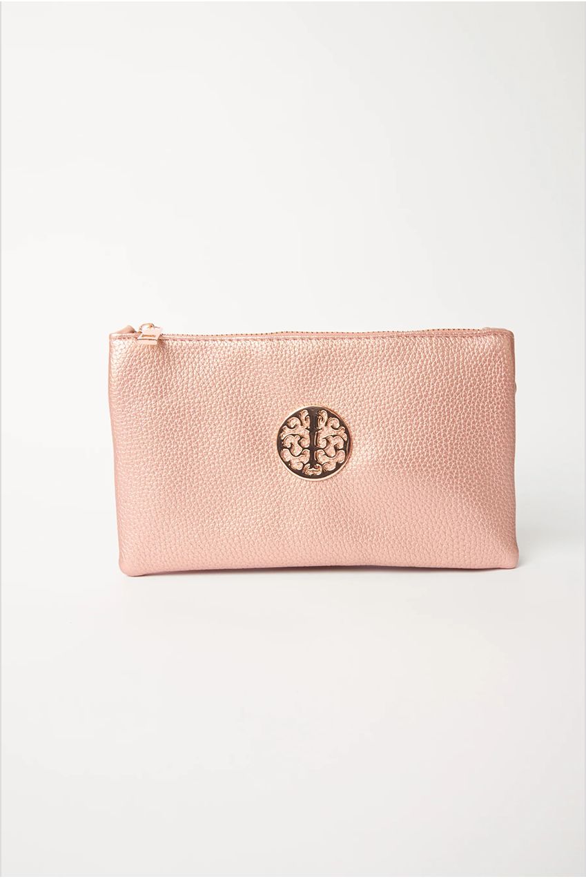 Detailed Zip Up Purse With Detachable Strap BV257370013