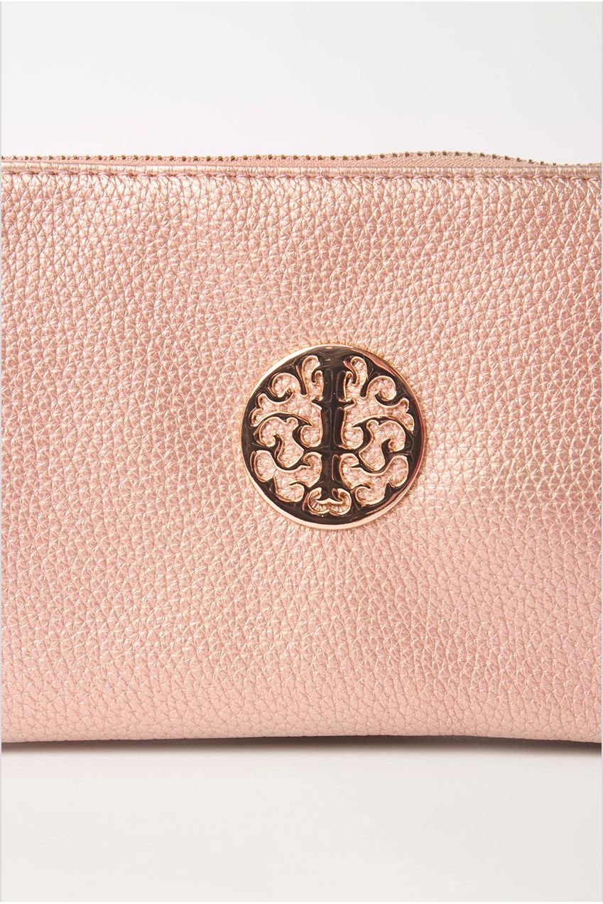 Detailed Zip Up Purse With Detachable Strap BV257370013
