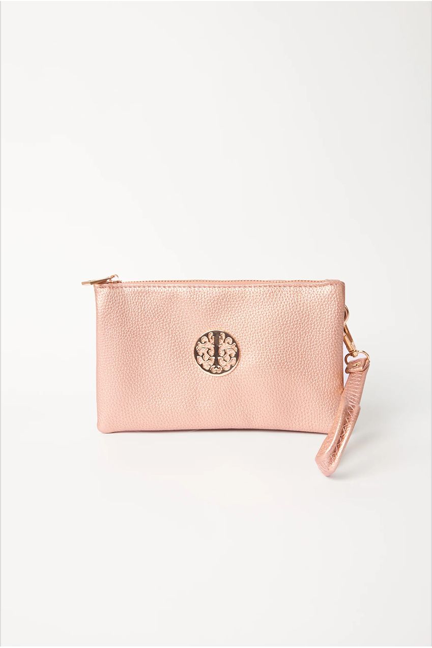 Detailed Zip Up Purse With Detachable Strap BV257370013