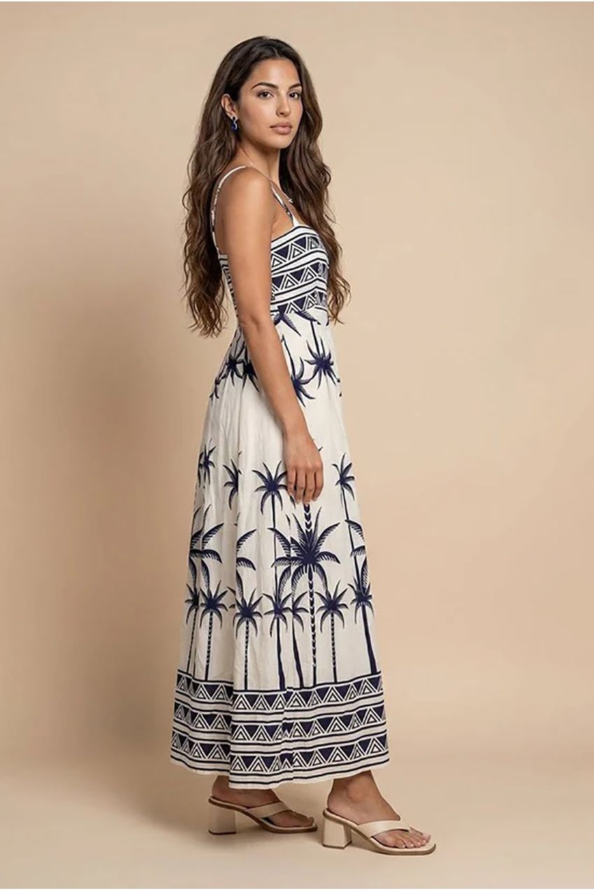 Boarder Print Maxi Dress 40DRS38689