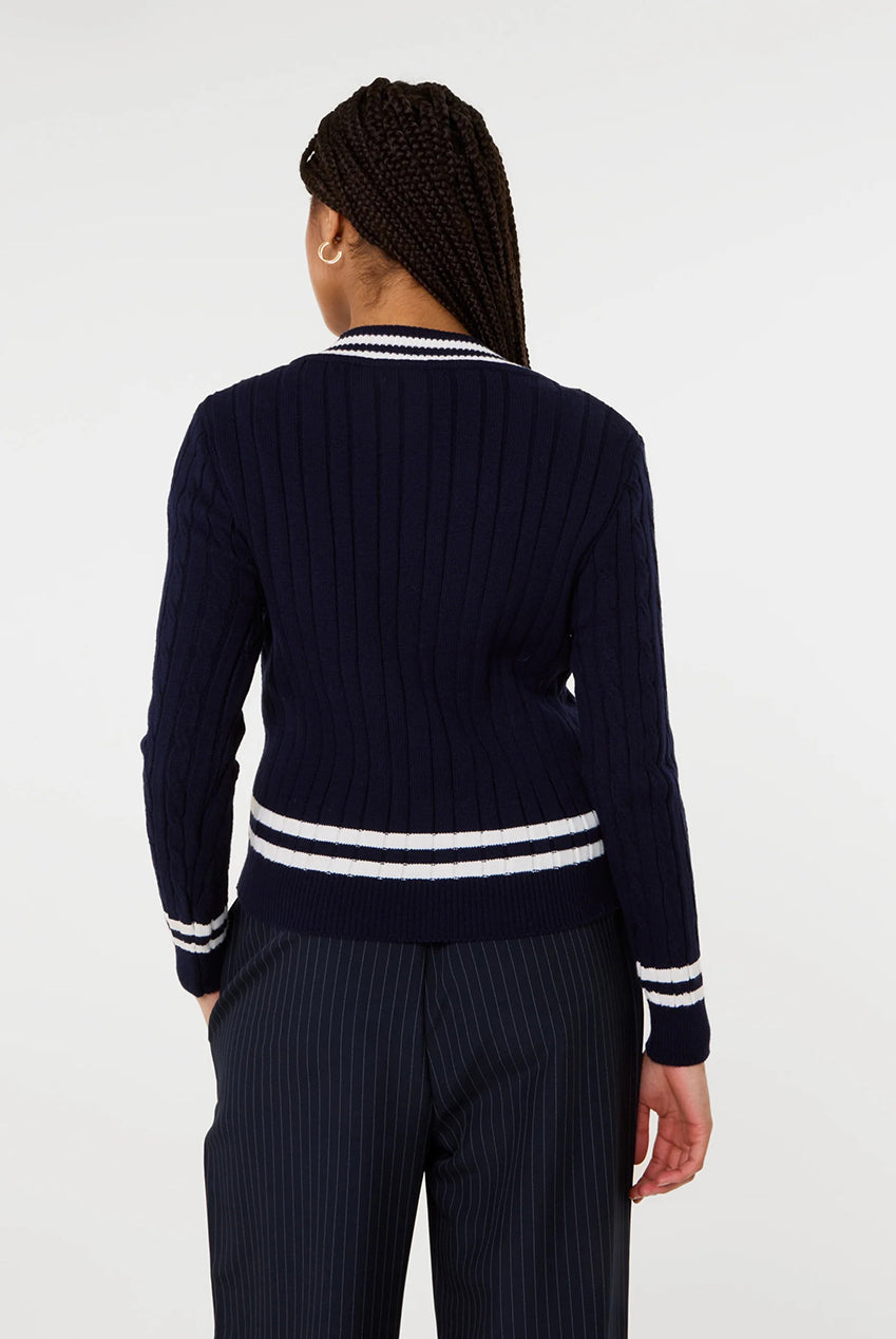 Contrast V-Neck Teddy Jumper PV3696324