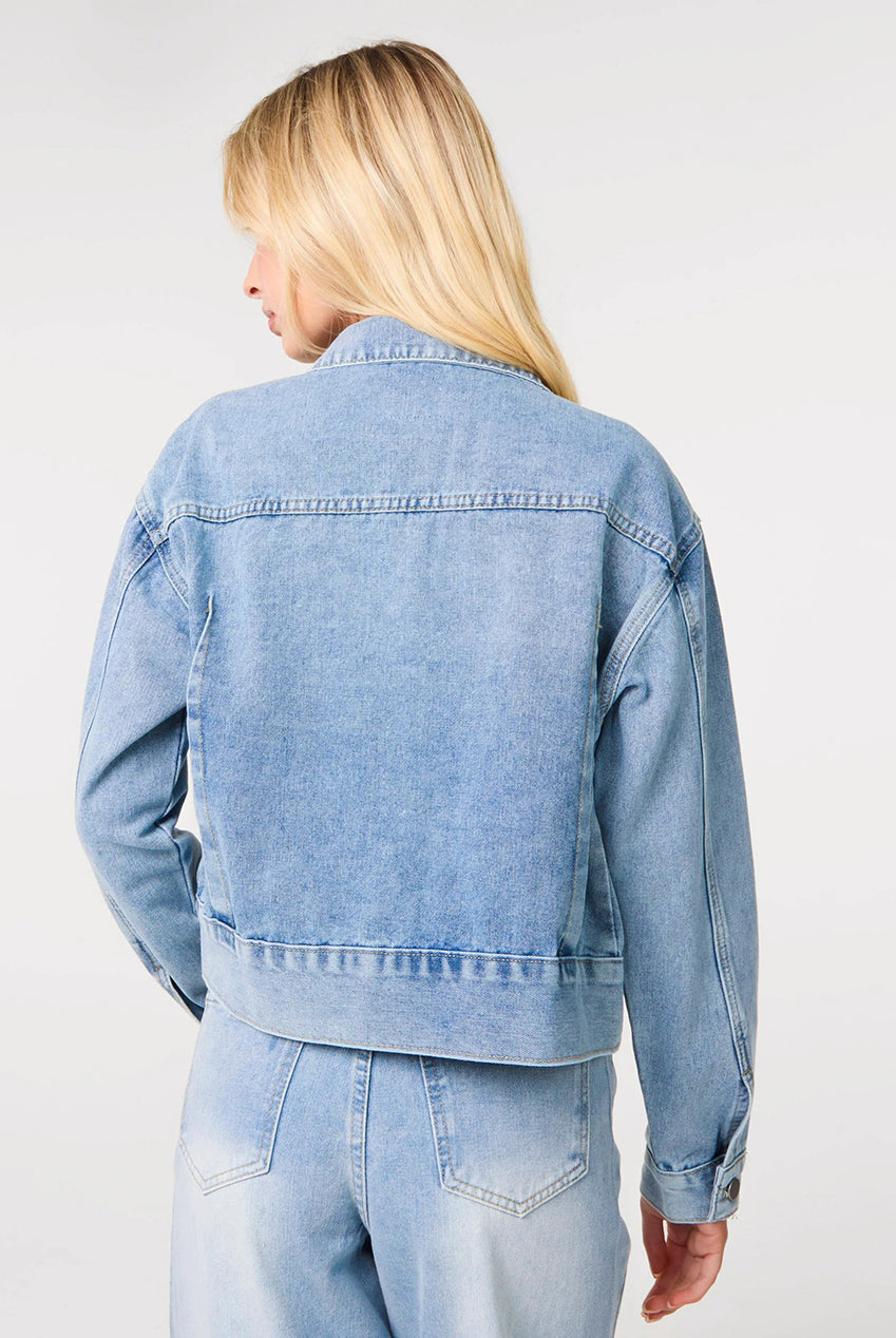 Embellished Tassel Shoulder Denim Jacket PV3919018
