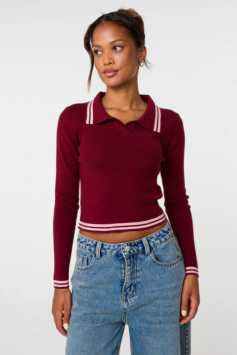 Contrast Knitted Jumper by Pink Vanilla