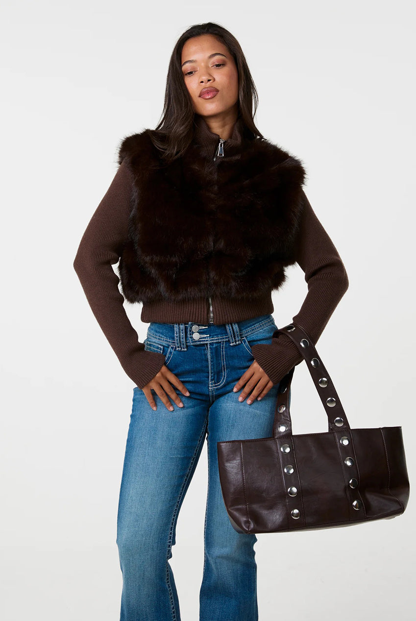 Faux Fur Panel Zip Jacket PV4052030