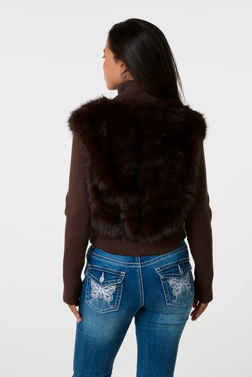 Faux Fur Panel Zip Jacket PV4052030