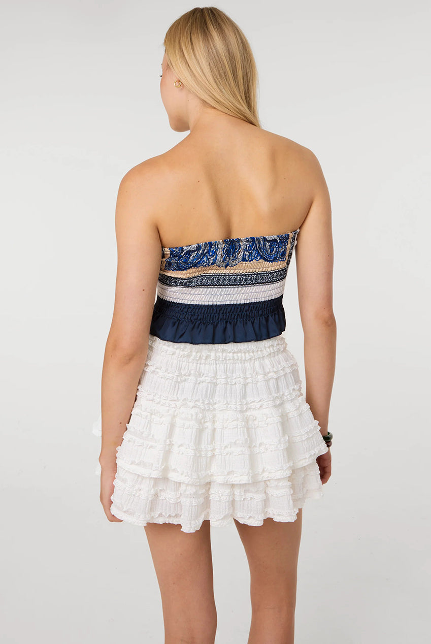 Hanky Scarf Print Paisley Bandeau Top PV6579IT008