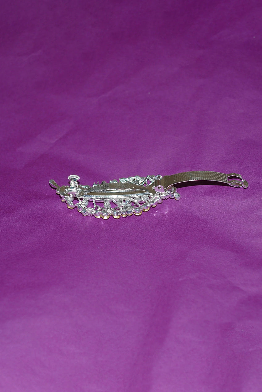 Silver Pearl Hair Clip With Diamante 5060801172134