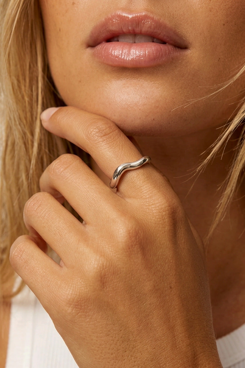 Gold Or Silver Open Wave Ring e32