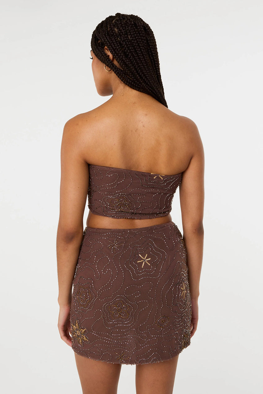 Sequin Embroidered Bandeau Top SS26025P030