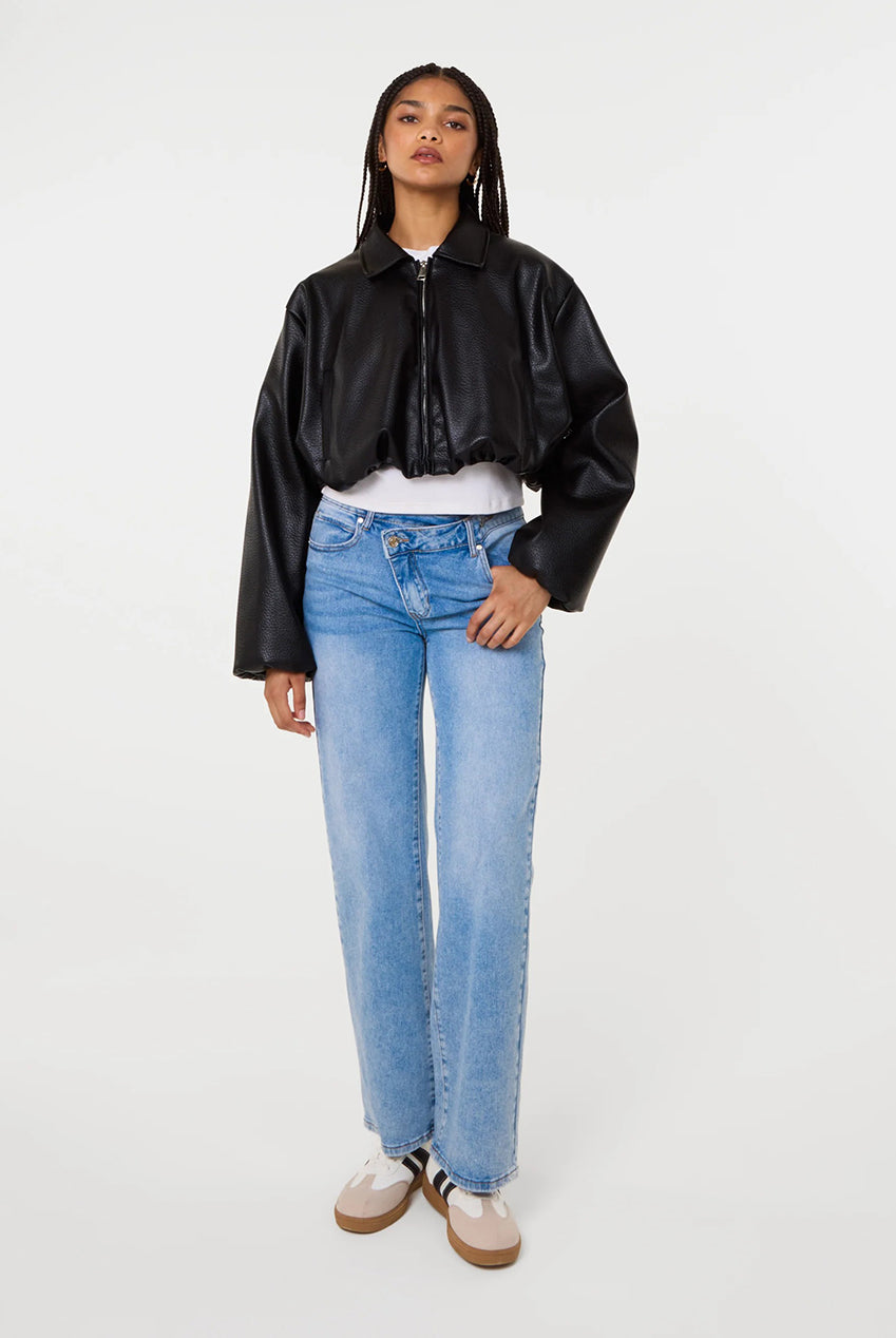 Faux Leather Puffball Jacket SS26039P003