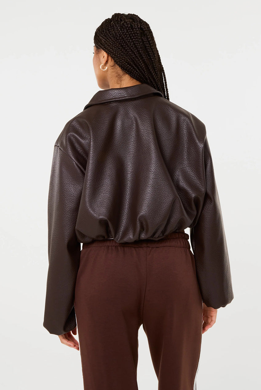 Faux Leather Puffball Jacket SS26039P030