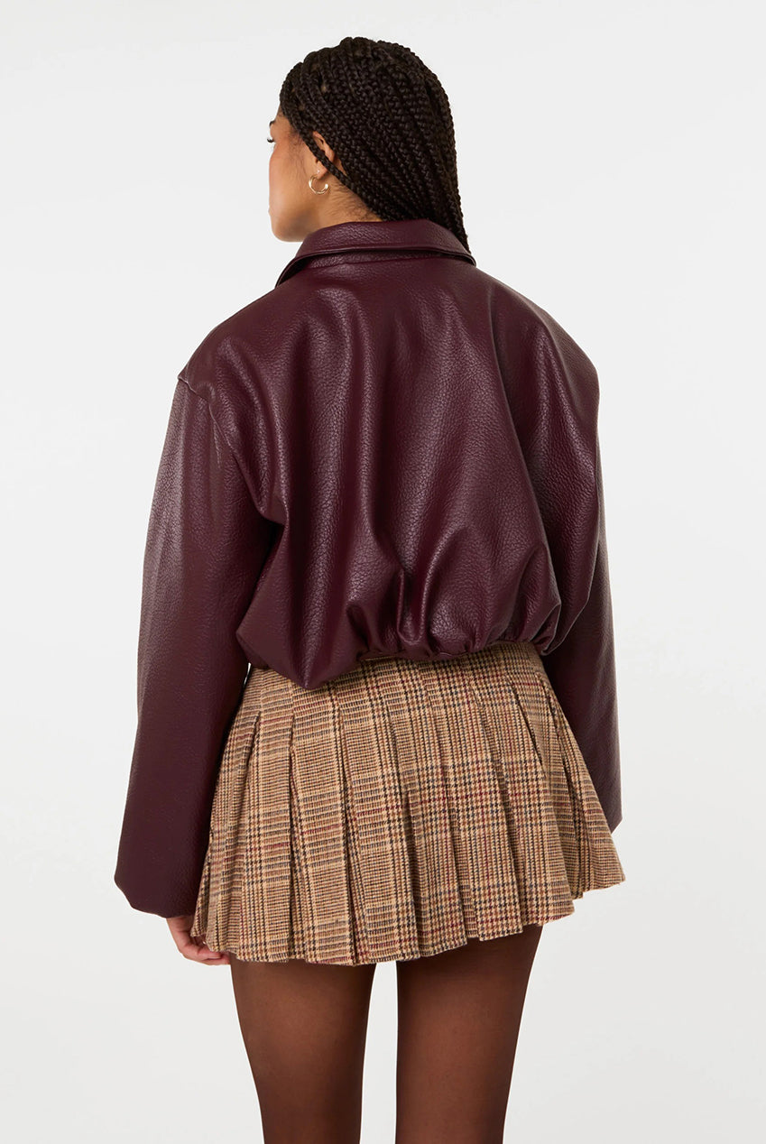 Faux Leather Puffball Jacket SS26039P034