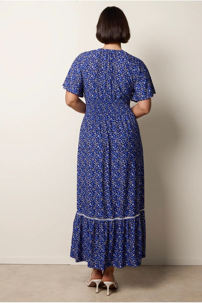 Ditsy Floral Button Front Raglan Trim Dress SS26045B402