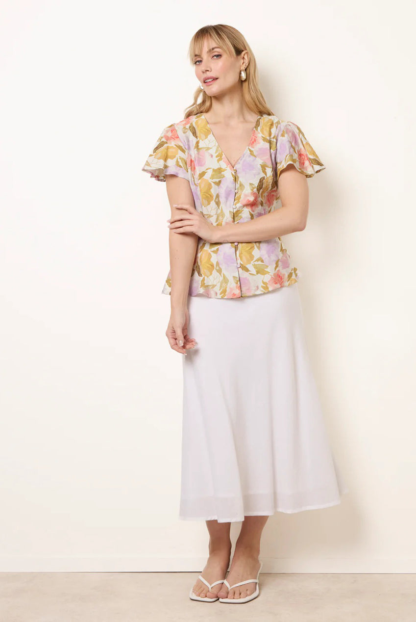 Floral Peplum Top SS26052B063